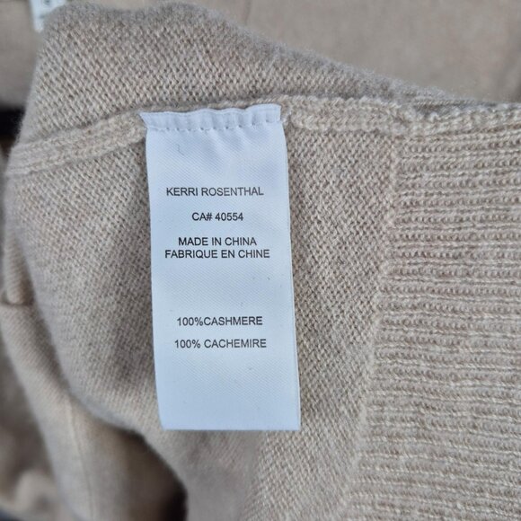 Kerri Rosenthal Sweater Womens S Beige 100% Cashmere Cardigan Knit Long Sleeve - Picture 5 of 8
